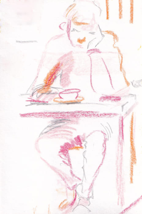 Postkarte Mail-Art Skizze Zeichnung Poul Poclage