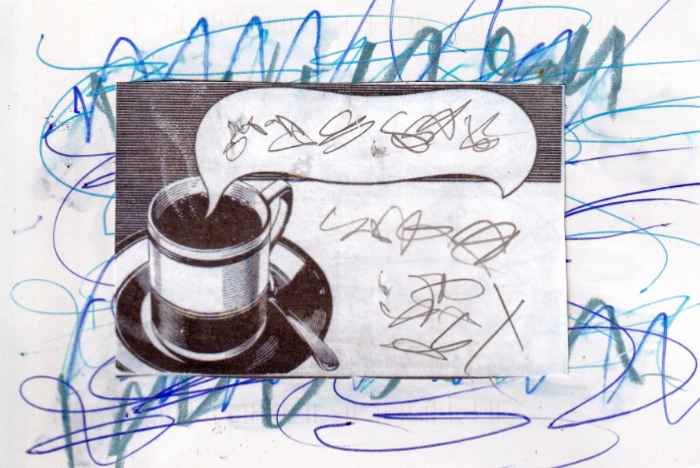 Postkarte Mail-Art Kaffee Ross Wright 