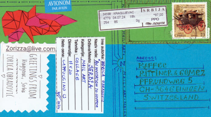 Postkarte Rückseite Zorica Obradović